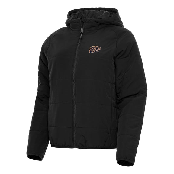 Women's Antigua Black UTEP Miners Universe Full-Zip Puffer Jacket