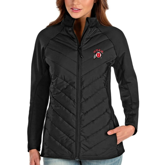 Women's Antigua Black Utah Utes Altitude Full-Zip Puffer Jacket
