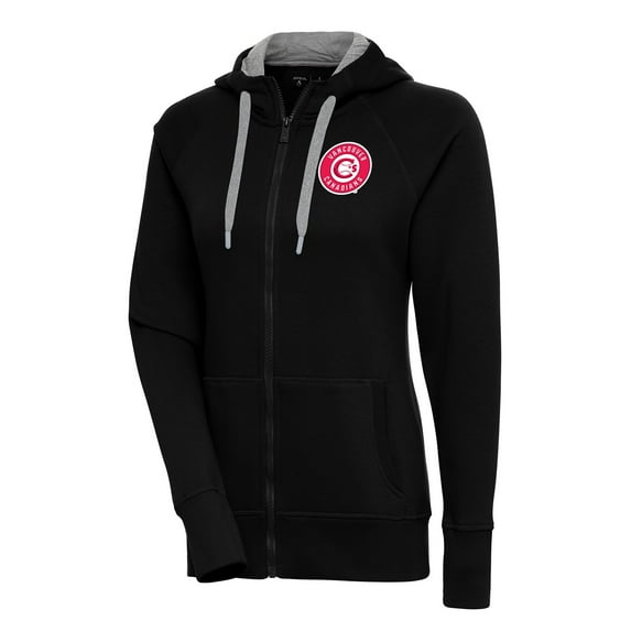 Women's Antigua Black Vancouver Canadians Victory Full-Zip Hoodie