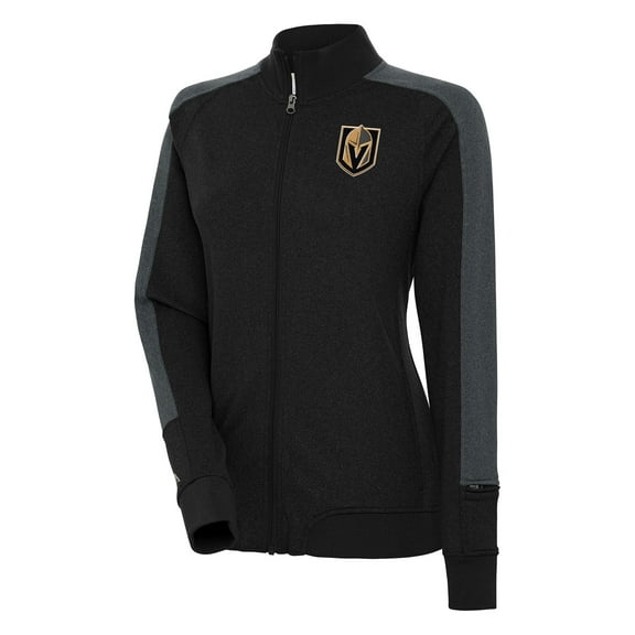 Women's Antigua  Black Vegas Golden Knights Strike Full-Zip Track Jacket
