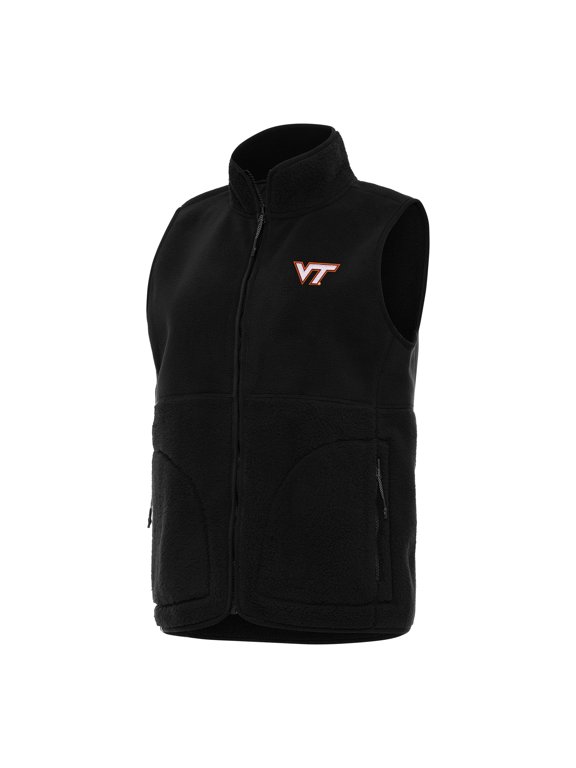 Women's Antigua Black Virginia Tech Hokies Nostalgic Full-Zip Vest