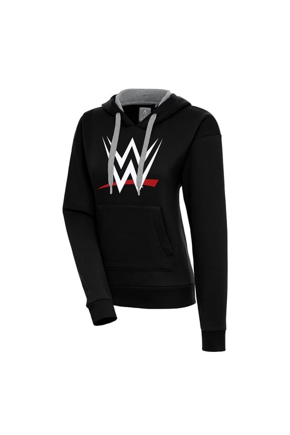 Women's Antigua Black WWE Victory Pullover Hoodie