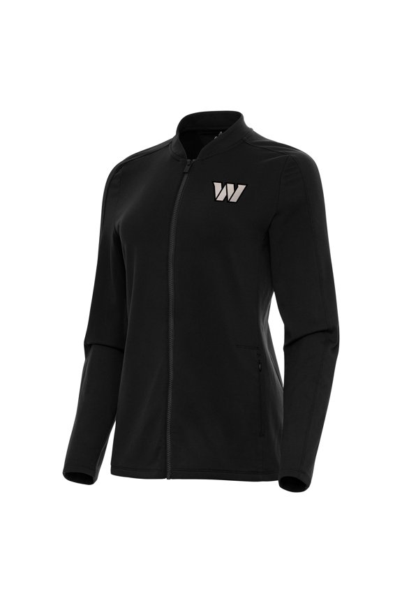 Women's Antigua Black Washington Commanders Continual Full-Zip Jacket