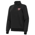 thumbnail image 1 of Women's Antigua Black Washington Nationals Victory Quarter-Zip Sweatshirt, 1 of 1
