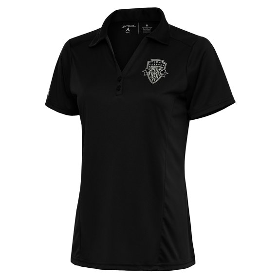Women's Antigua Black Washington Spirit Tribute Polo