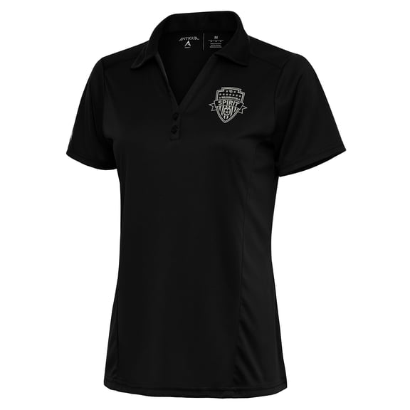 Women's Antigua Black Washington Spirit Tribute Polo