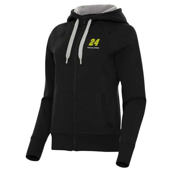Women's Antigua Black William Byron Victory Full-Zip Hoodie