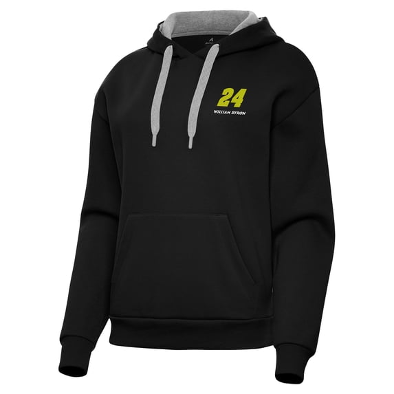 Women's Antigua Black William Byron Victory Pullover Hoodie