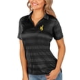 thumbnail image 1 of Women's Antigua Black Wyoming Cowboys Compass Polo, 1 of 1