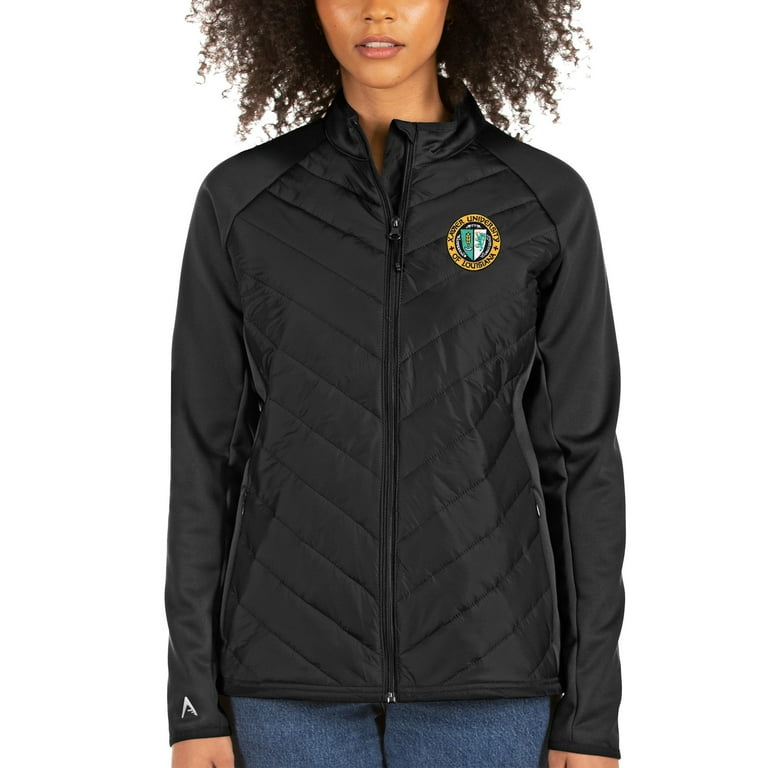 Women s Antigua Black XULA Gold Altitude Full Zip Puffer Jacket Walmart