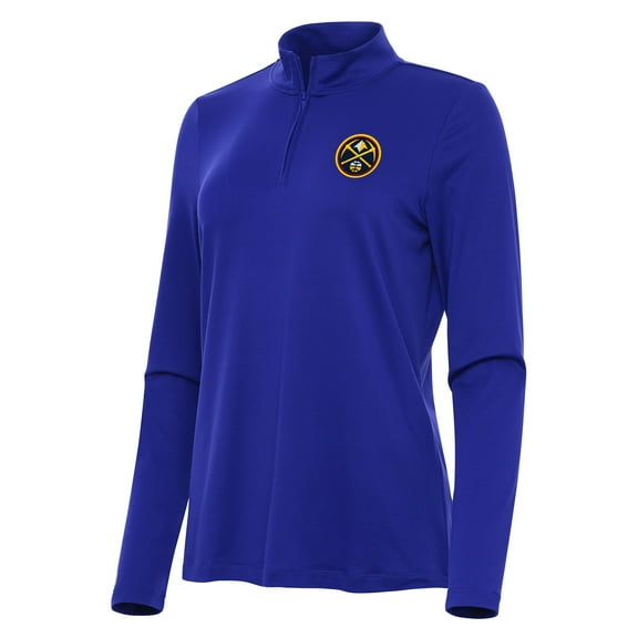Women's Antigua Blue Denver Nuggets Reprocess Quarter-Zip Top
