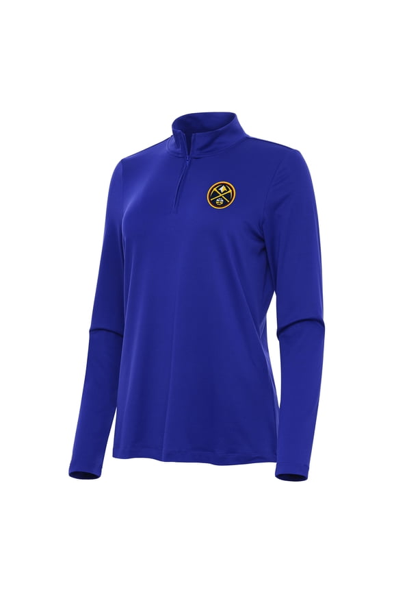 Women's Antigua Blue Denver Nuggets Reprocess Quarter-Zip Top