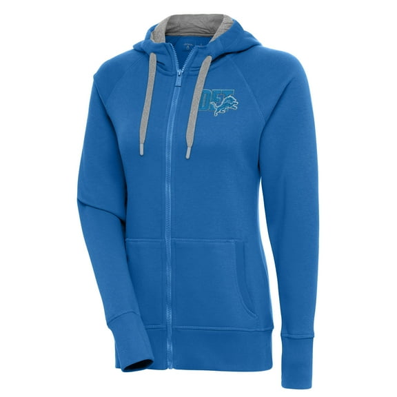 Women's Antigua Blue Detroit Lions Victory Full-Zip Hoodie