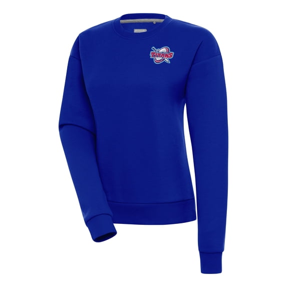 Women's Antigua Blue Detroit Mercy Titans Victory Digital Thermal Pullover Sweatshirt