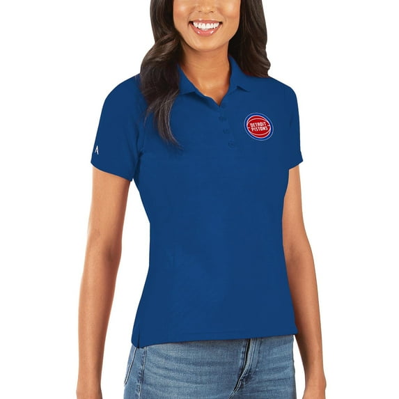 Women's Antigua Blue Detroit Pistons Legacy Pique Polo