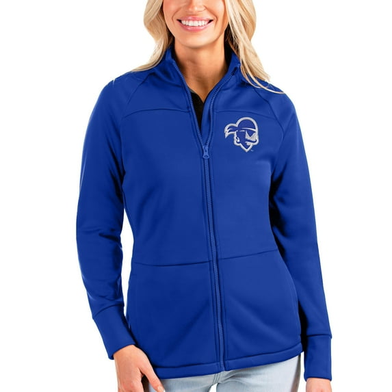 Women's Antigua Blue Seton Hall Pirates Links Full-Zip Golf Jacket
