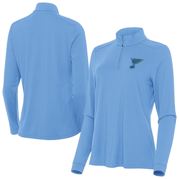 Women's Antigua Blue St. Louis Blues Intent Quarter-Zip Pullover