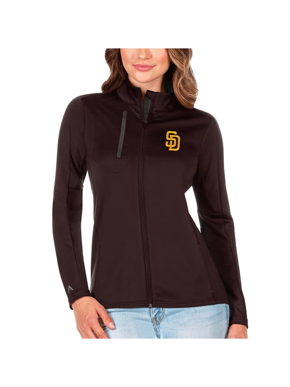Women's Antigua Brown/Charcoal San Diego Padres Generation Full-Zip Jacket