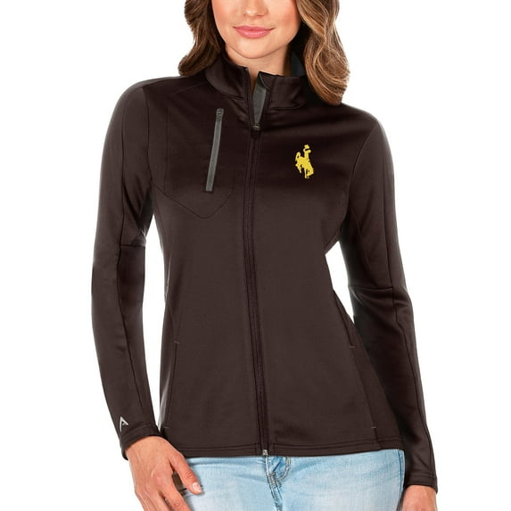 Women's Antigua Brown/Graphite Wyoming Cowboys Generation Full-Zip Jacket
