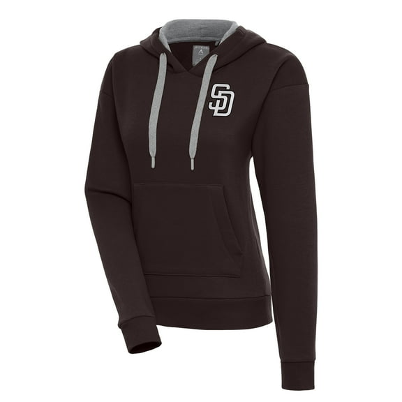 Women's Antigua Brown San Diego Padres Brushed Metallic Victory Pullover Hoodie