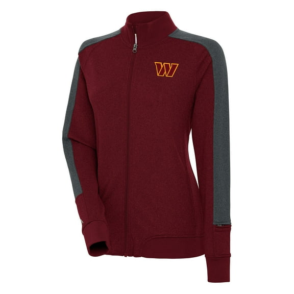 Women's Antigua  Burgundy Washington Commanders Strike Full-Zip Track Jacket