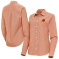 thumbnail image 1 of Women's Antigua Burnt Orange Phoenix Suns Porter Woven Long Sleeve Button-Up Shirt, 1 of 3