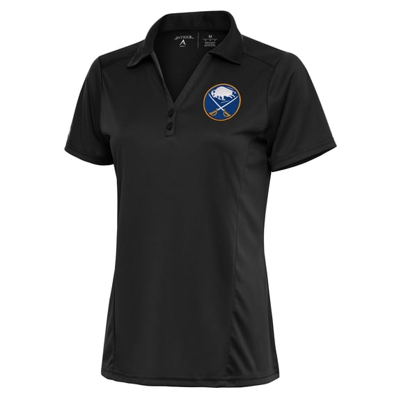 Women's Antigua Charcoal Buffalo Sabres Team Logo Tribute Polo