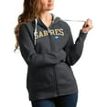 thumbnail image 1 of Women's Antigua Charcoal Buffalo Sabres Wordmark Victory Full-Zip Hoodie, 1 of 1