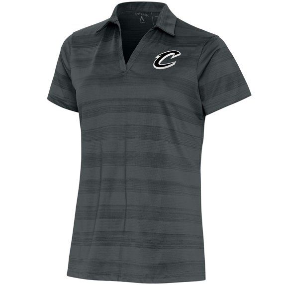 Women's Antigua Charcoal Cleveland Cavaliers Brushed Metallic Compass Polo
