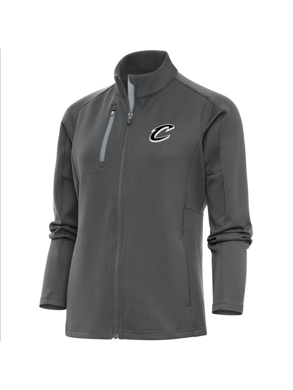 Women's Antigua Charcoal Cleveland Cavaliers Brushed Metallic Generation Full-Zip Jacket