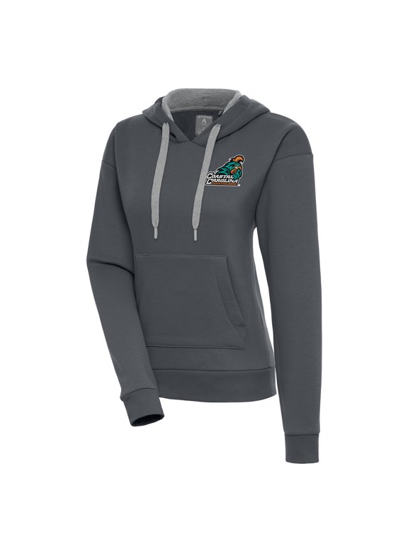 Women's Antigua Charcoal Coastal Carolina Chanticleers Victory Pullover Hoodie