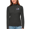 thumbnail image 1 of Women's Antigua Charcoal Colorado Avalanche Tribute Quarter-Zip Pullover Top, 1 of 1