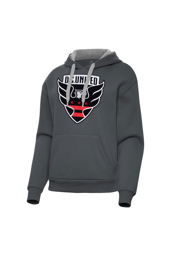Women's Antigua Charcoal D.C. United Victory Pullover Hoodie