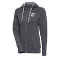 thumbnail image 1 of Women's Antigua  Charcoal Detroit Pistons Metallic Logo Victory Full-Zip Hoodie, 1 of 1