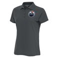 thumbnail image 1 of Women's Antigua Charcoal Edmonton Oilers Team Logo Legacy Pique Polo, 1 of 1