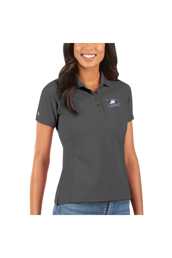 Women's Antigua Charcoal Georgia Southern Eagles Legacy Pique Polo