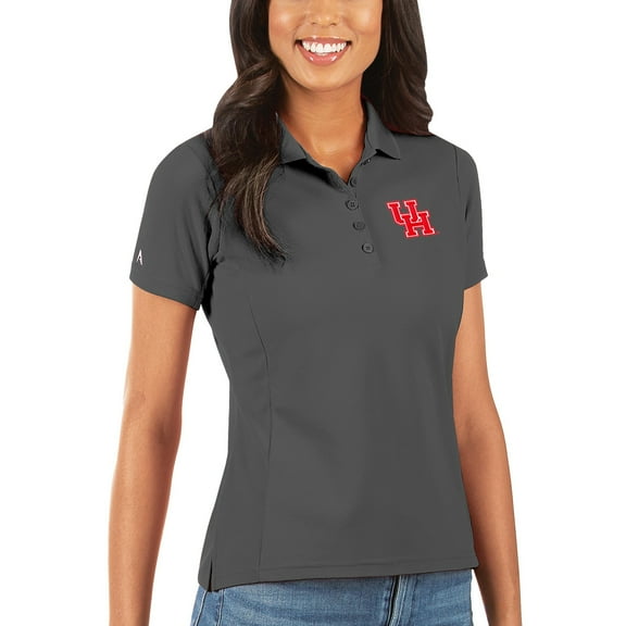 Women's Antigua Charcoal Houston Cougars Legacy Pique Polo