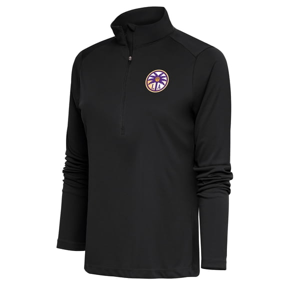 Women's Antigua Charcoal Los Angeles Sparks Tribute Half-Zip Top