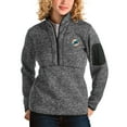 thumbnail image 1 of Women's Antigua Charcoal Miami Dolphins Fortune Half-Zip Pullover Jacket, 1 of 1