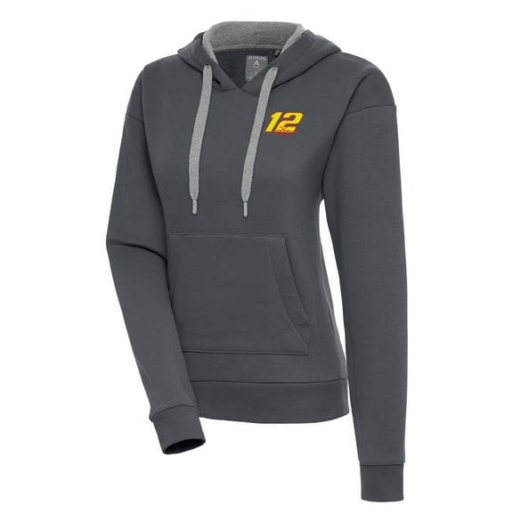 Women's Antigua  Charcoal Ryan Blaney Victory Pullover Hoodie