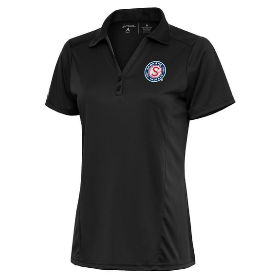 Women's Antigua Charcoal Spokane Indians Tribute Polo