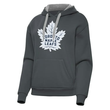 Women's Antigua Charcoal Toronto Maple Leafs Victory Pullover Hoodie