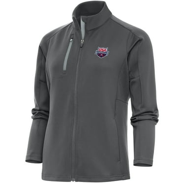 Women's Antigua  Charcoal USA Swimming Generation Full-Zip Jacket