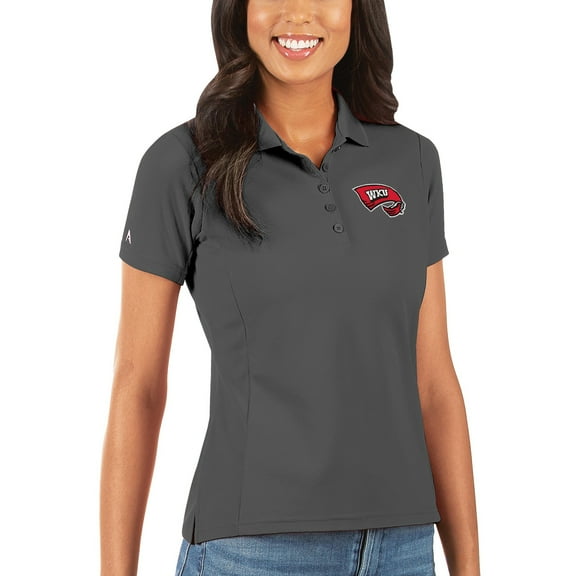 Women's Antigua Charcoal Western Kentucky Hilltoppers Legacy Pique Polo