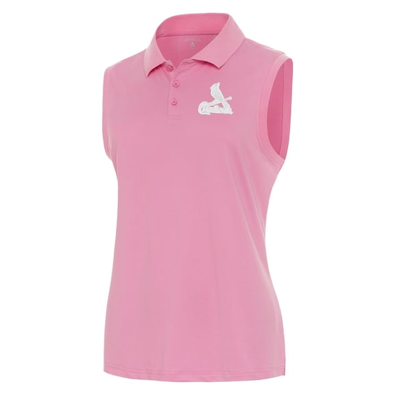 Women's Antigua  Coral St. Louis Cardinals Recap Sleeveless Polo