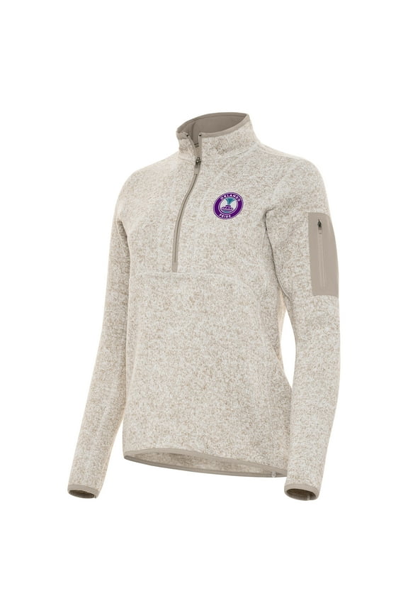 Women's Antigua Cream Orlando Pride Fortune Quarter-Zip Jacket
