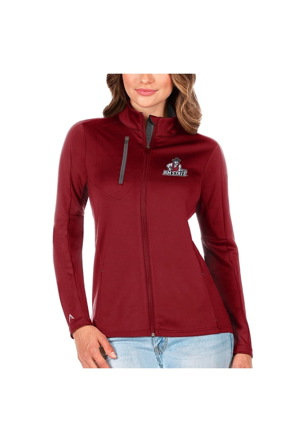 Women's Antigua Crimson/Graphite New Mexico State Aggies Generation Full-Zip Jacket