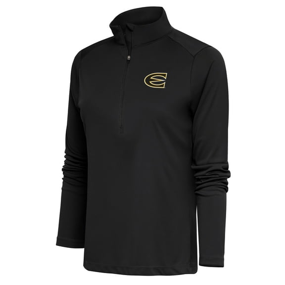 Women's Antigua Emporia State Hornets Black Tribute Half-Zip Top