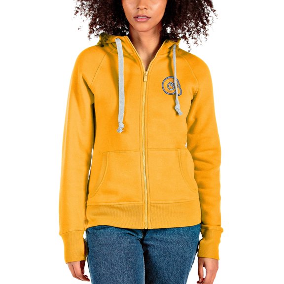 Women's Antigua Gold Albany State Golden Rams Victory Full-Zip Hoodie