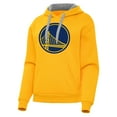 thumbnail image 1 of Women's Antigua Gold Golden State Warriors Victory Pullover Hoodie, 1 of 1